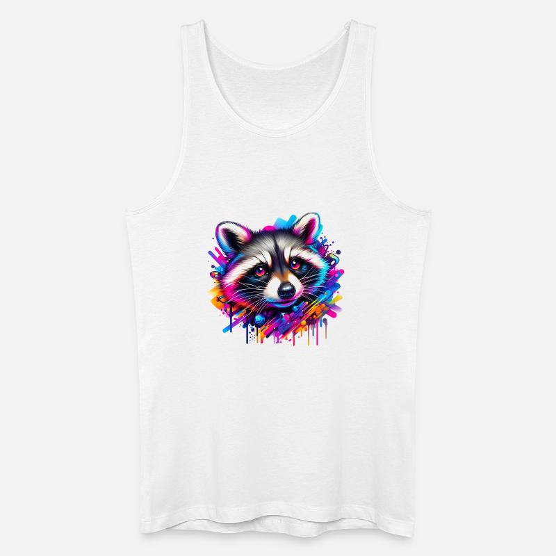 Waschbär - Männer Bio Tank Top - Weiß