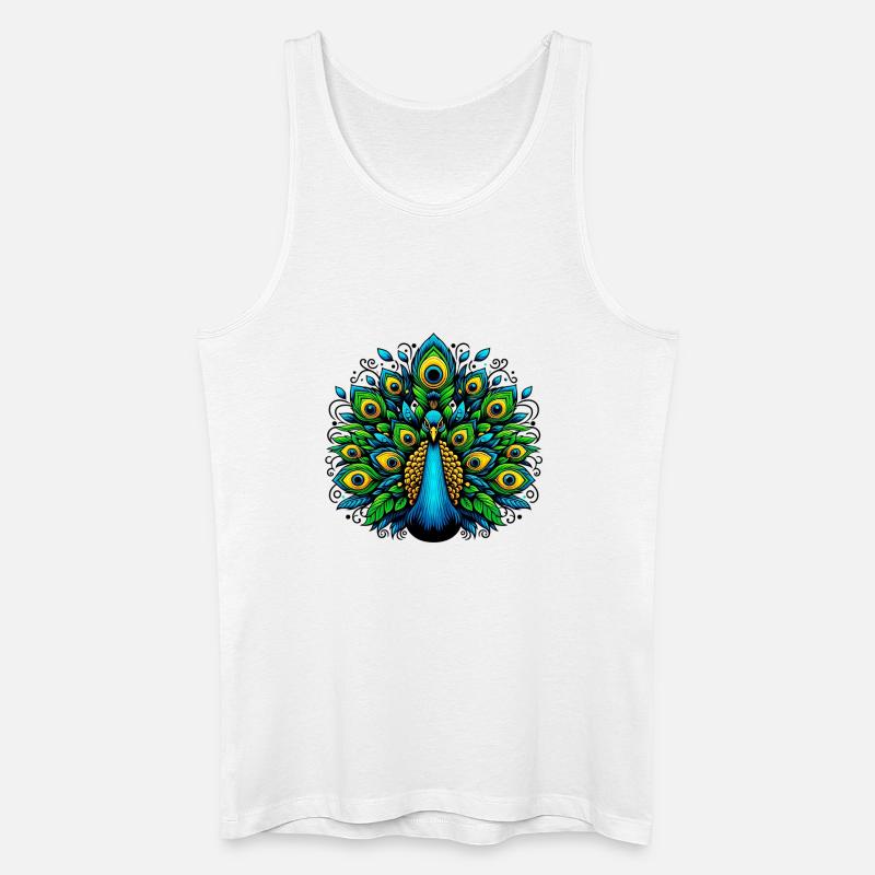 Pfau - Männer Bio Tank Top - Weiß