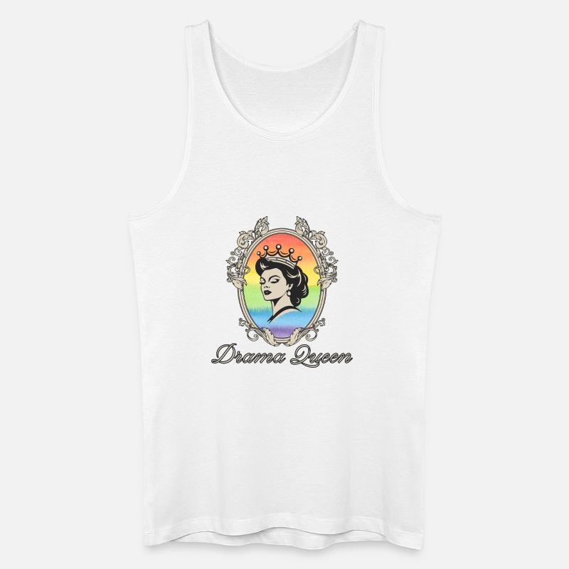 Drama Queen Regenbogenkrone - Männer Bio Tank Top - Weiß