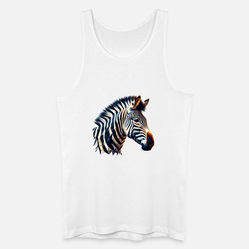 Polygonales Zebra - Männer Bio Tank Top - Weiß