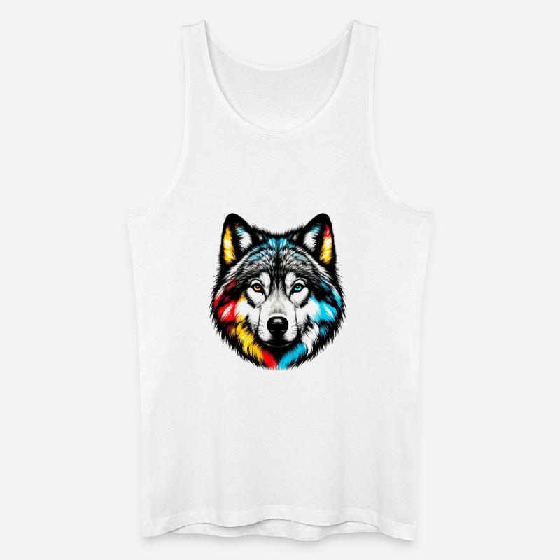 Wolf - Männer Bio Tank Top - Weiß