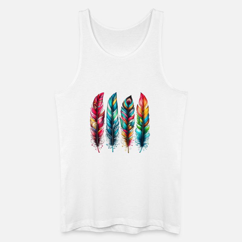 Feder - Männer Bio Tank Top - Weiß