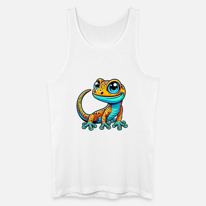 Gecko - Männer Bio Tank Top - Weiß
