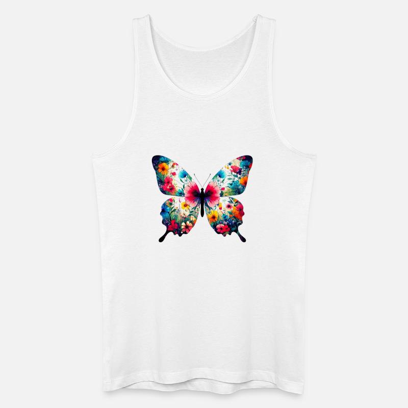 Schmetterling - Männer Bio Tank Top - Weiß