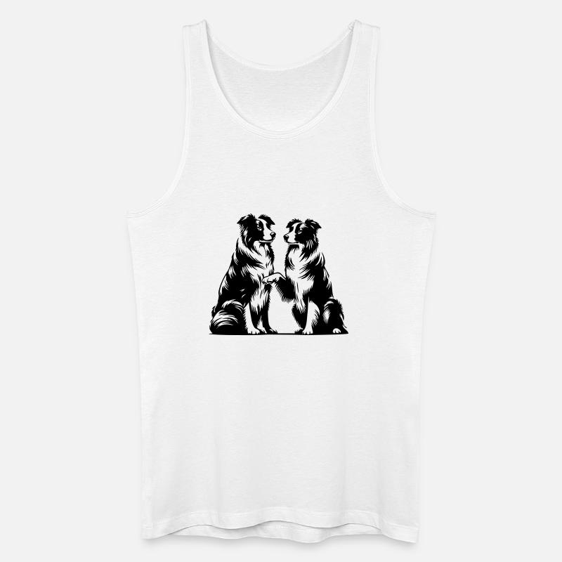 Border Collie - Männer Bio Tank Top - Weiß