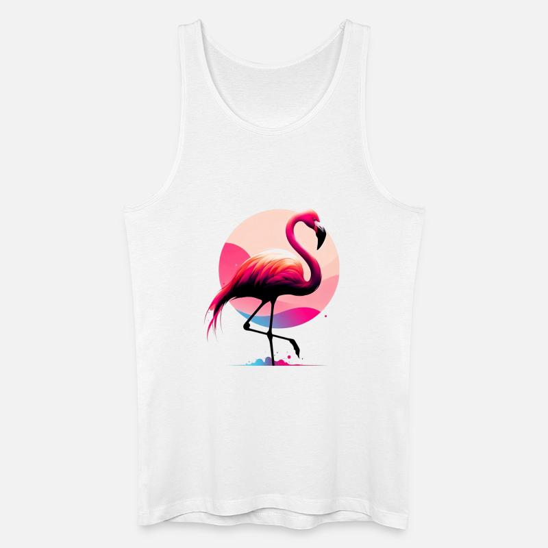 Flamingo - Männer Bio Tank Top - Weiß