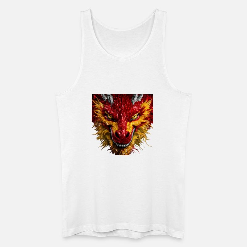 Funkelnder Drachenblick - Männer Bio Tank Top - Weiß