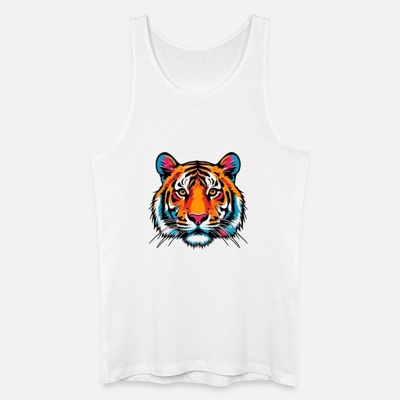 Tiger - Männer Bio Tank Top - Weiß