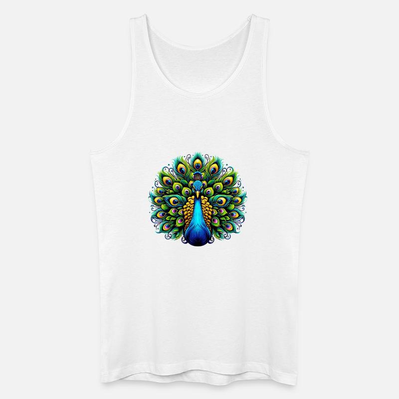 Pfau - Männer Bio Tank Top - Weiß