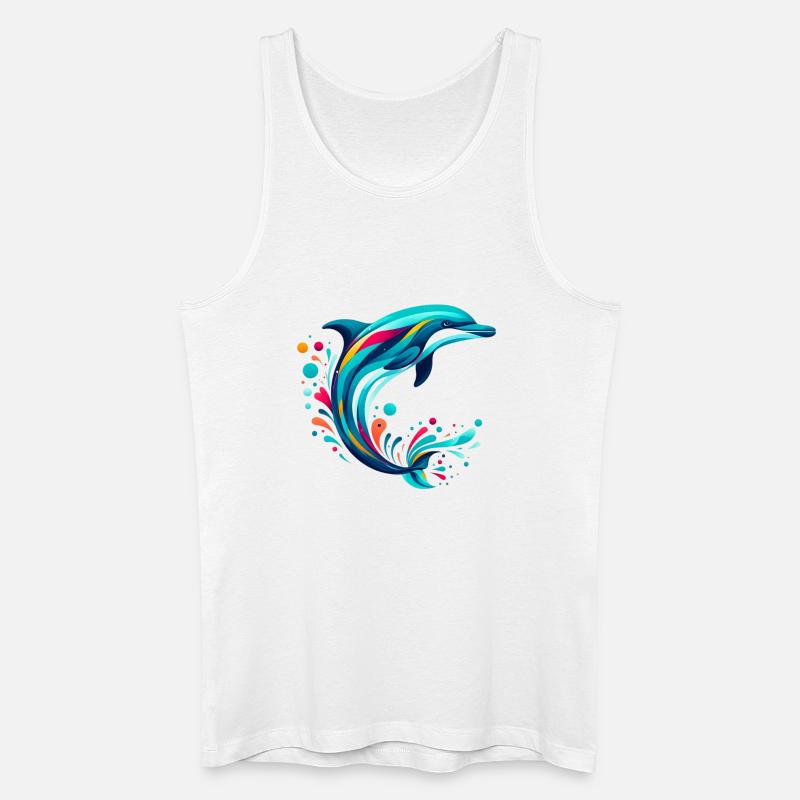 Delfin - Männer Bio Tank Top - Weiß