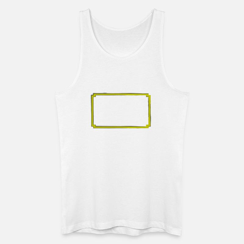 gelb-grauer Rahmen - Männer Bio Tank Top - Weiß