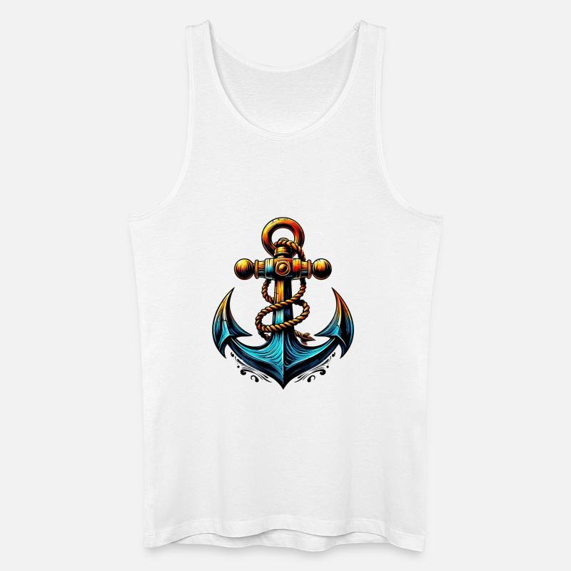 Ein Anker - Männer Bio Tank Top - Weiß