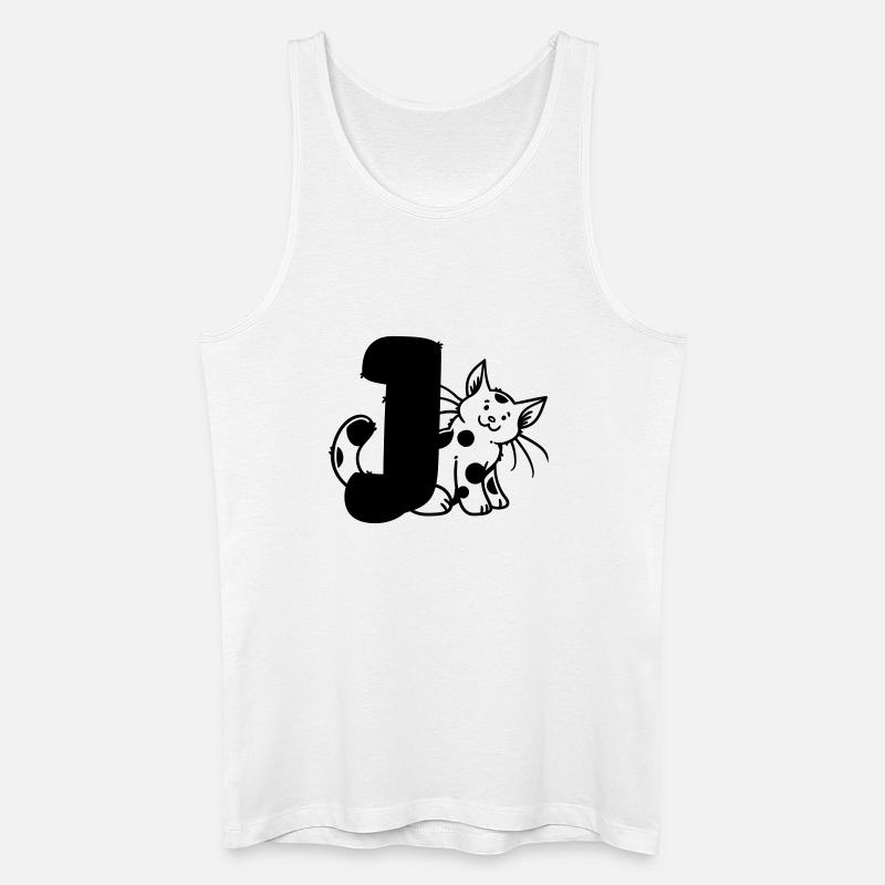 Katze Buchstabe J - Männer Bio Tank Top - Weiß