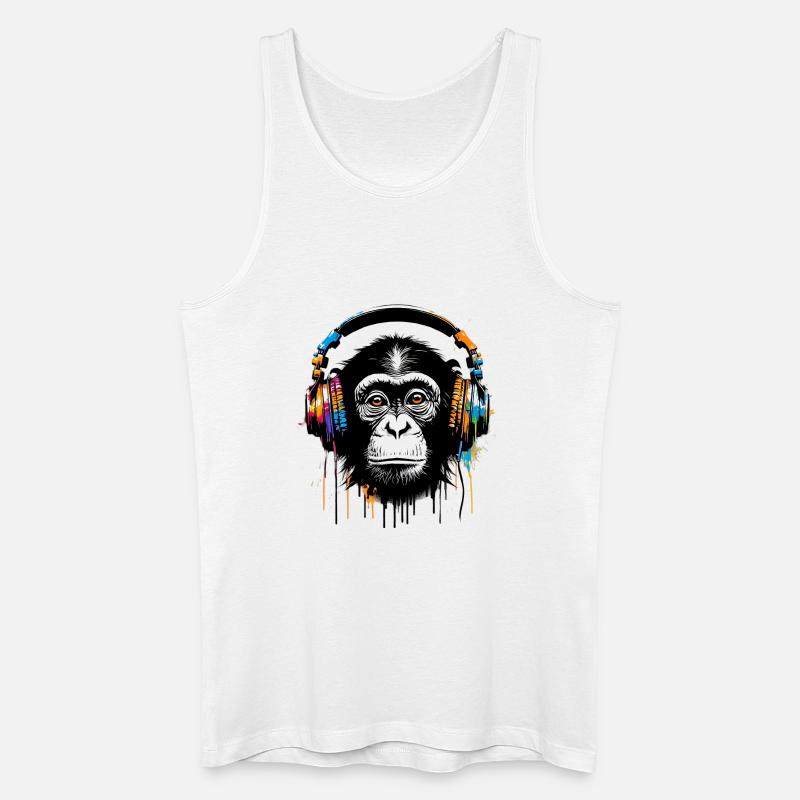 Affe - Männer Bio Tank Top - Weiß