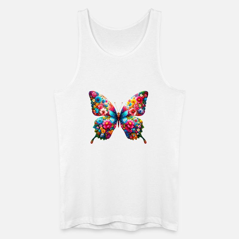 Schmetterling - Männer Bio Tank Top - Weiß