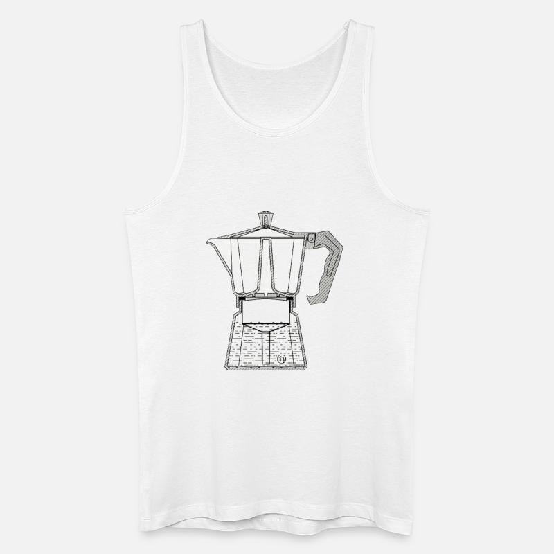 Mocca Espressokocher - Männer Bio Tank Top - Weiß