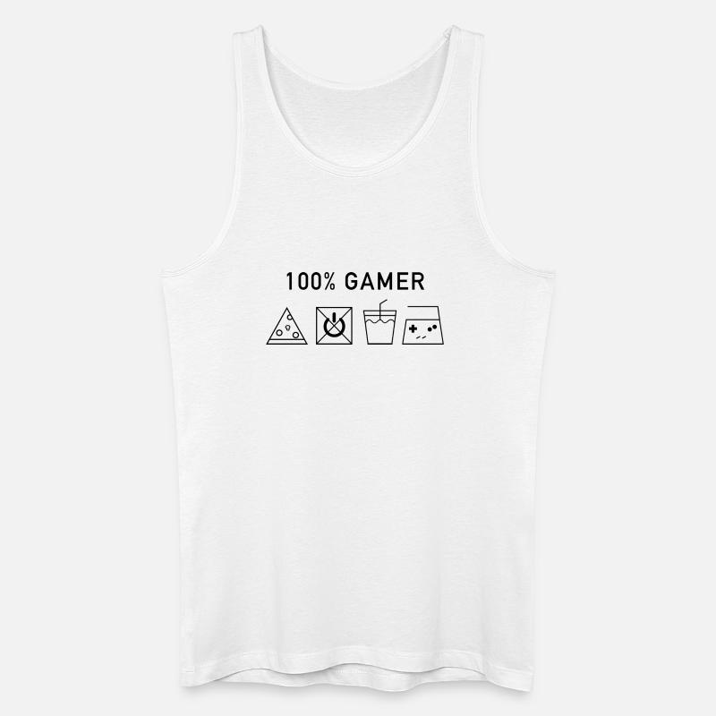 100 Gamer Black Version - Männer Bio Tank Top - Weiß