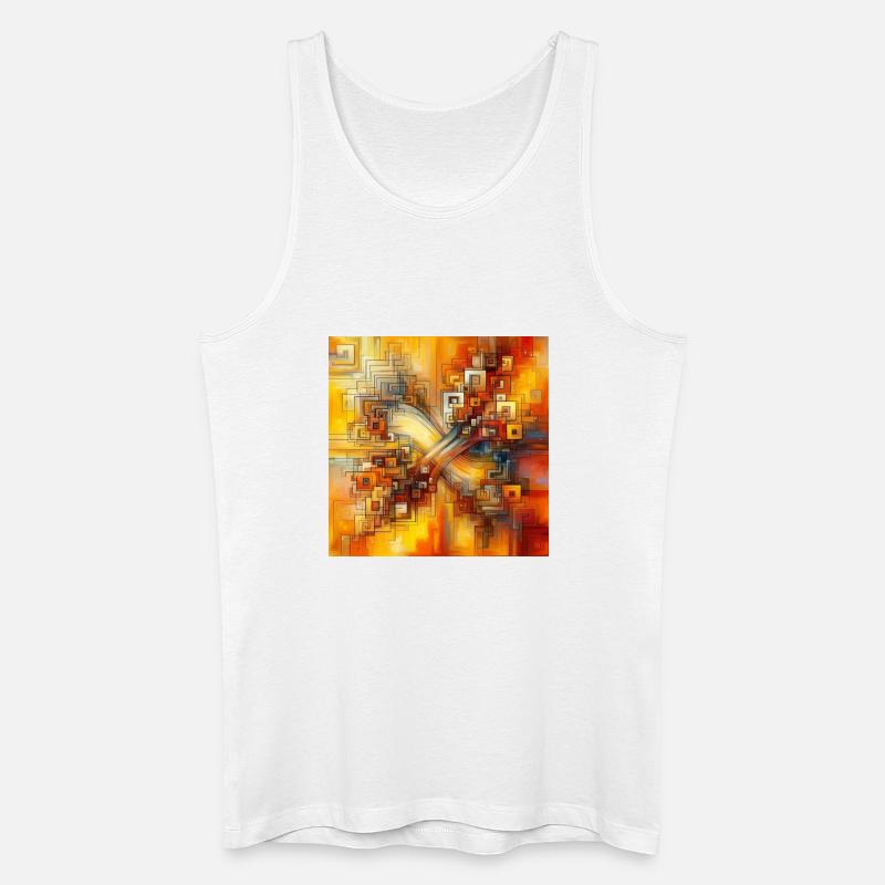 Quadrate 3 - Männer Bio Tank Top - Weiß