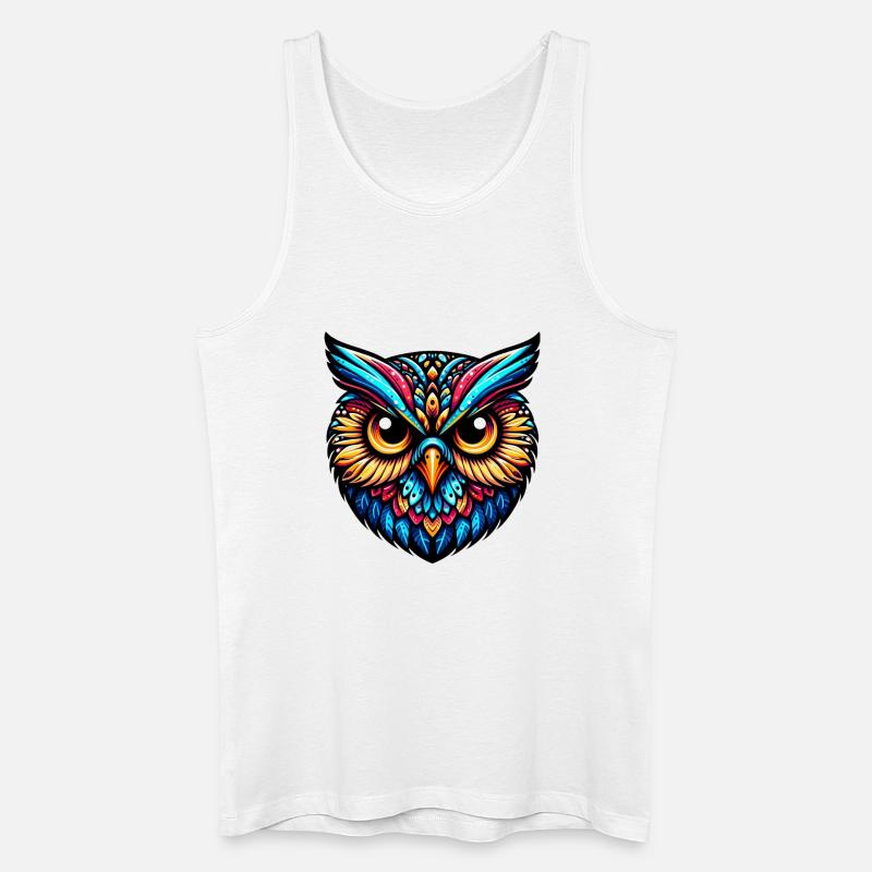 Eule - Männer Bio Tank Top - Weiß