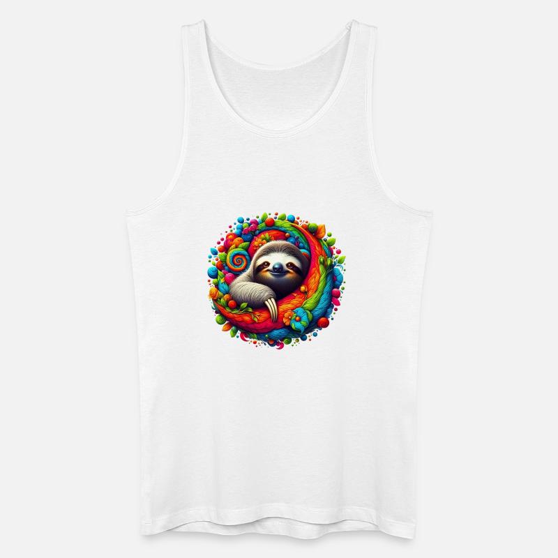Faultier - Männer Bio Tank Top - Weiß