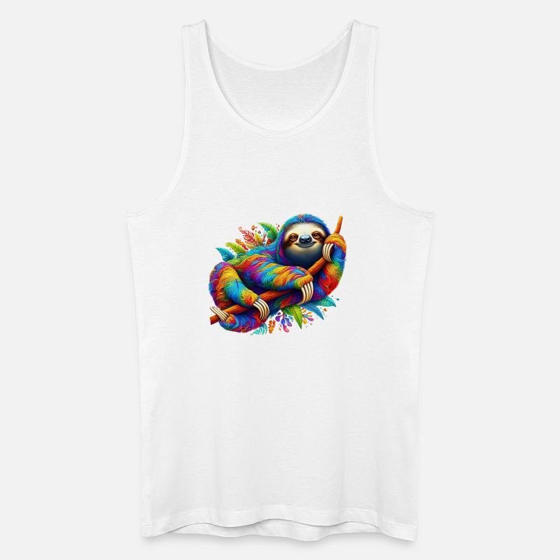 Faultier - Männer Bio Tank Top - Weiß