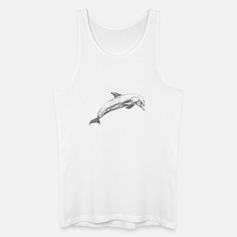 Delfin Dolphin - Männer Bio Tank Top - Weiß