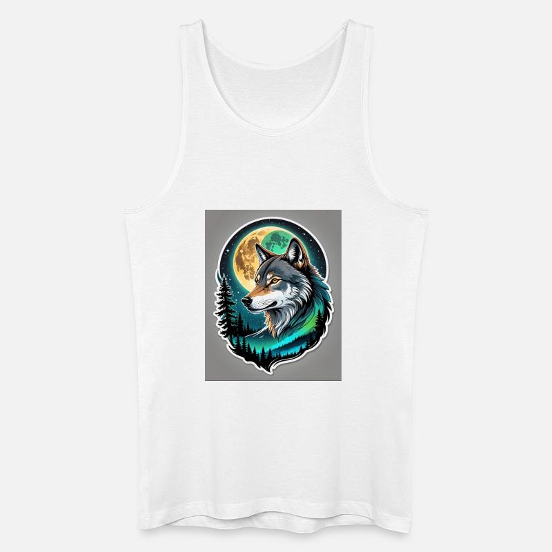 Mondwald-Wolfensiegel - Männer Bio Tank Top - Weiß