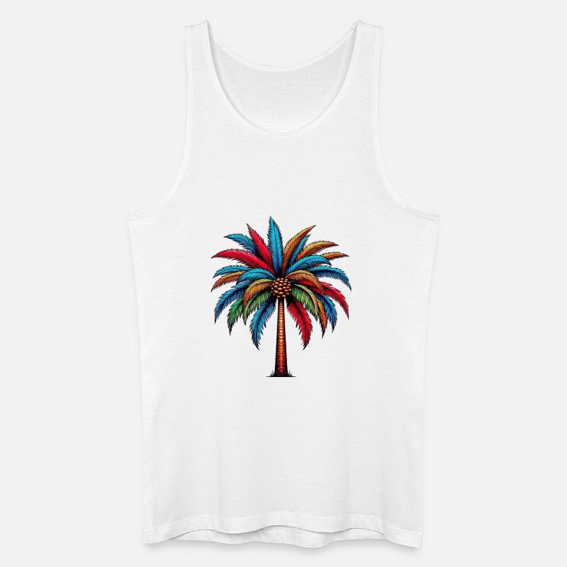 Palme - Männer Bio Tank Top - Weiß