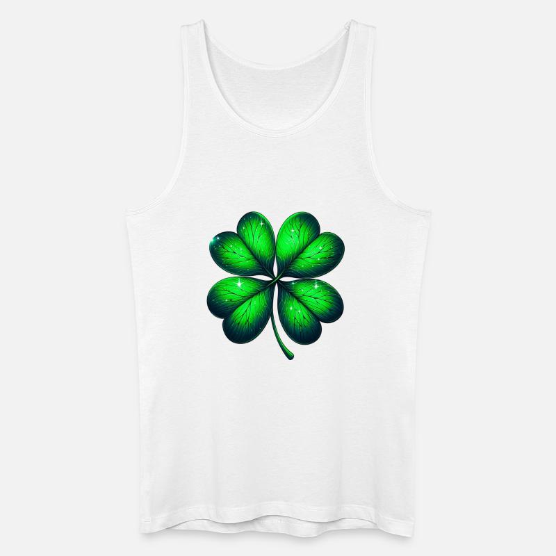 Vierblättriges Kleeblatt - Männer Bio Tank Top - Weiß