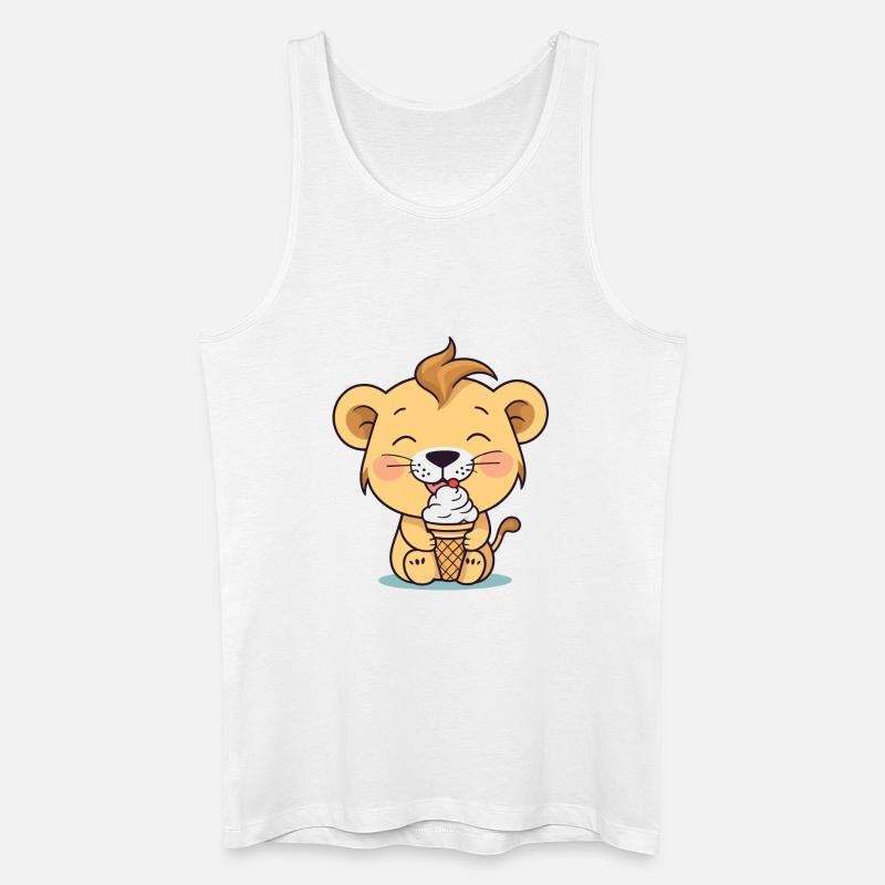 Löwe isst eis - Männer Bio Tank Top - Weiß