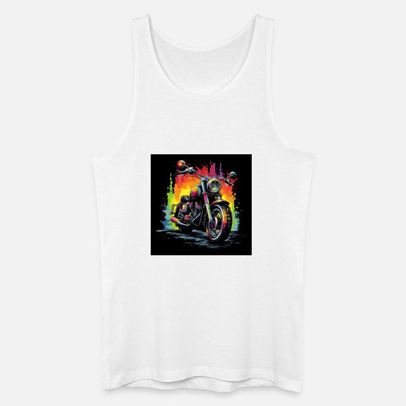 Regenbogen Motorrad Splash - Männer Bio Tank Top - Weiß