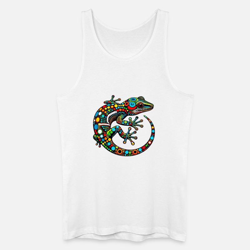 Gecko - Männer Bio Tank Top - Weiß