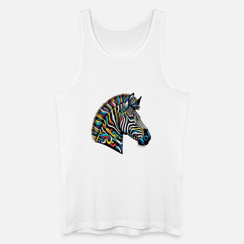 Zebra - Männer Bio Tank Top - Weiß