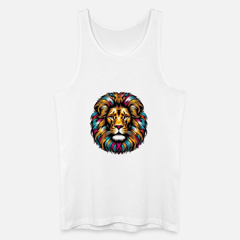 Löwe - Männer Bio Tank Top - Weiß