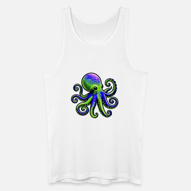 Krake - Männer Bio Tank Top - Weiß