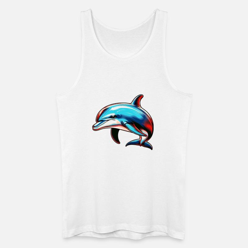 Delfin - Männer Bio Tank Top - Weiß