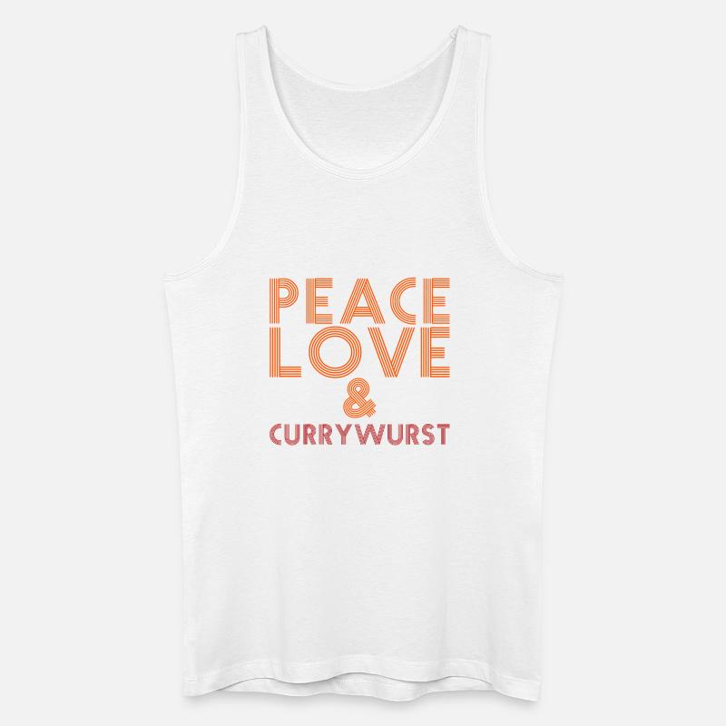 Peace, Love und Currywurst - Männer Bio Tank Top - Weiß