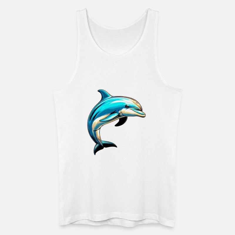 Delfin - Männer Bio Tank Top - Weiß