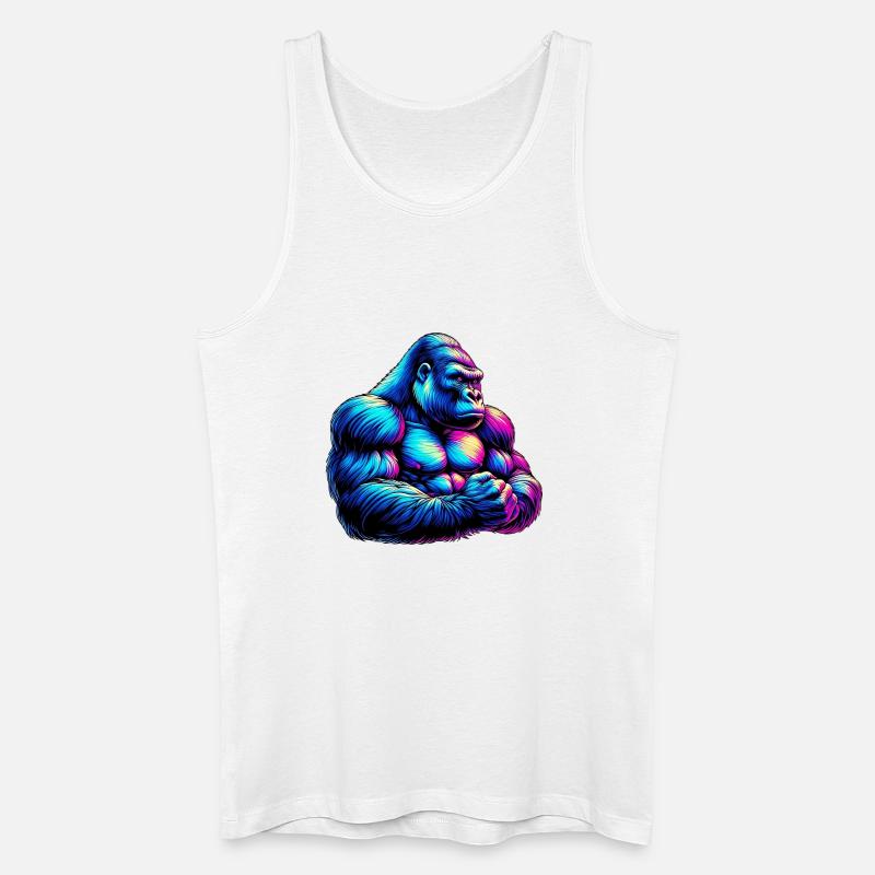 Gorilla - Männer Bio Tank Top - Weiß