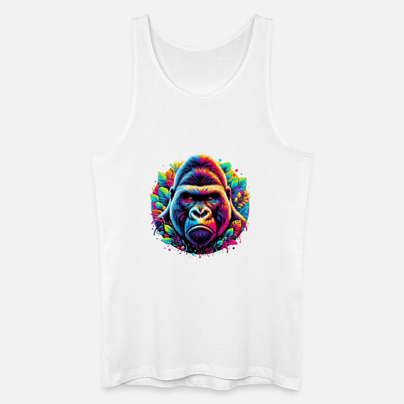 Gorilla - Männer Bio Tank Top - Weiß