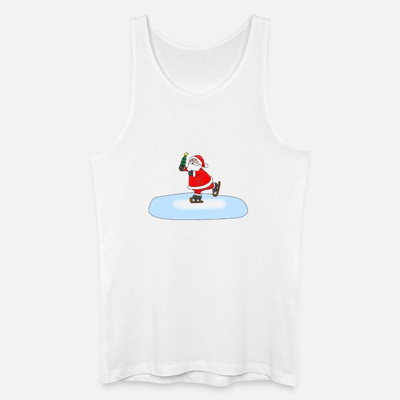 Weihnachtsmann Schlittschuhlaufend - Männer Bio Tank Top - Weiß
