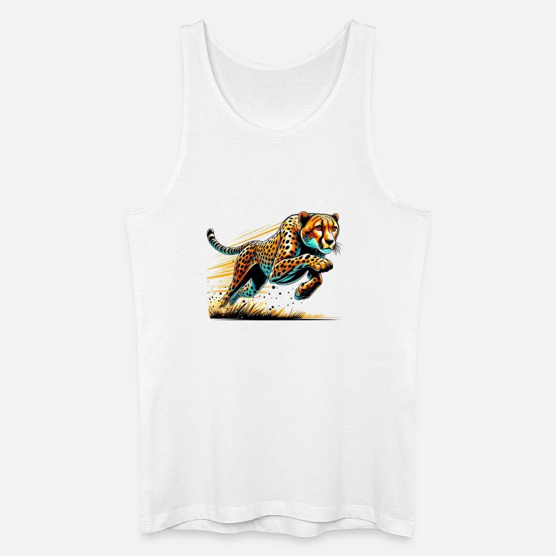 Gepard - Männer Bio Tank Top - Weiß