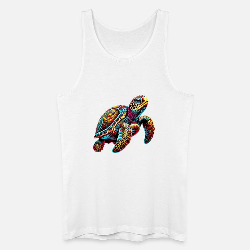 Żółw - Ekologiczny tank top męski - biały