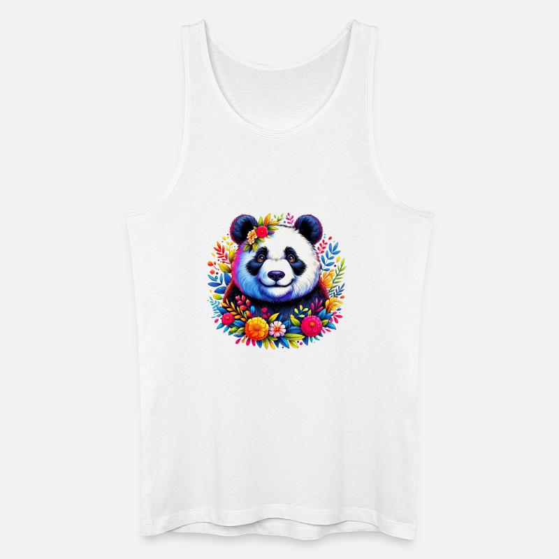 Panda - Männer Bio Tank Top - Weiß