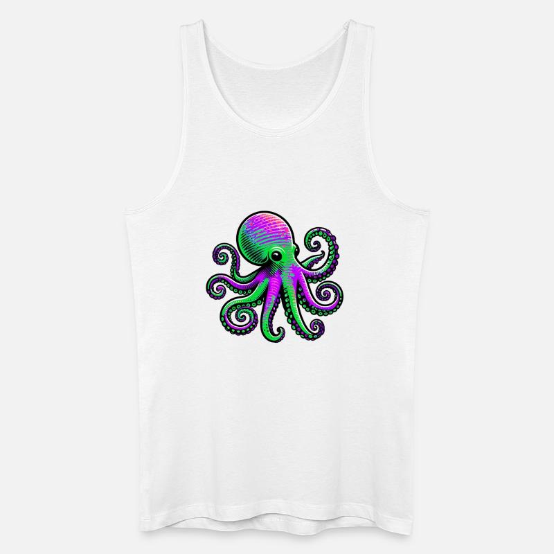 Krake - Männer Bio Tank Top - Weiß