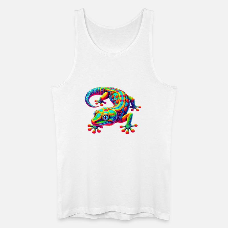 Gecko - Männer Bio Tank Top - Weiß
