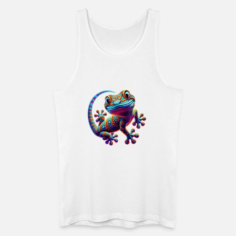 Gecko - Männer Bio Tank Top - Weiß