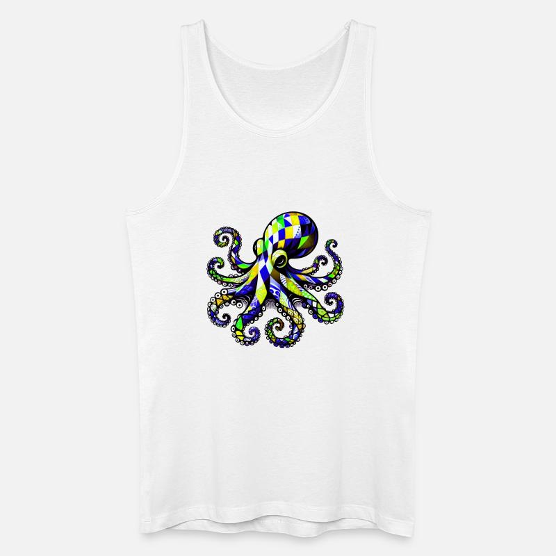 Krake - Männer Bio Tank Top - Weiß