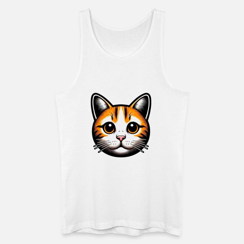 Katze - Männer Bio Tank Top - Weiß
