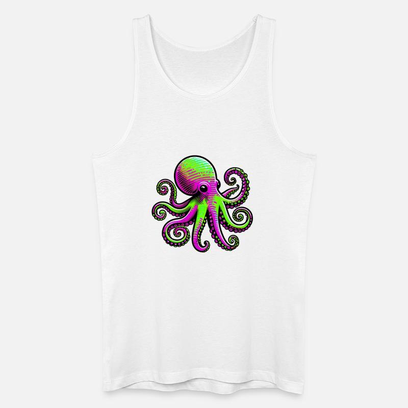 Krake - Männer Bio Tank Top - Weiß